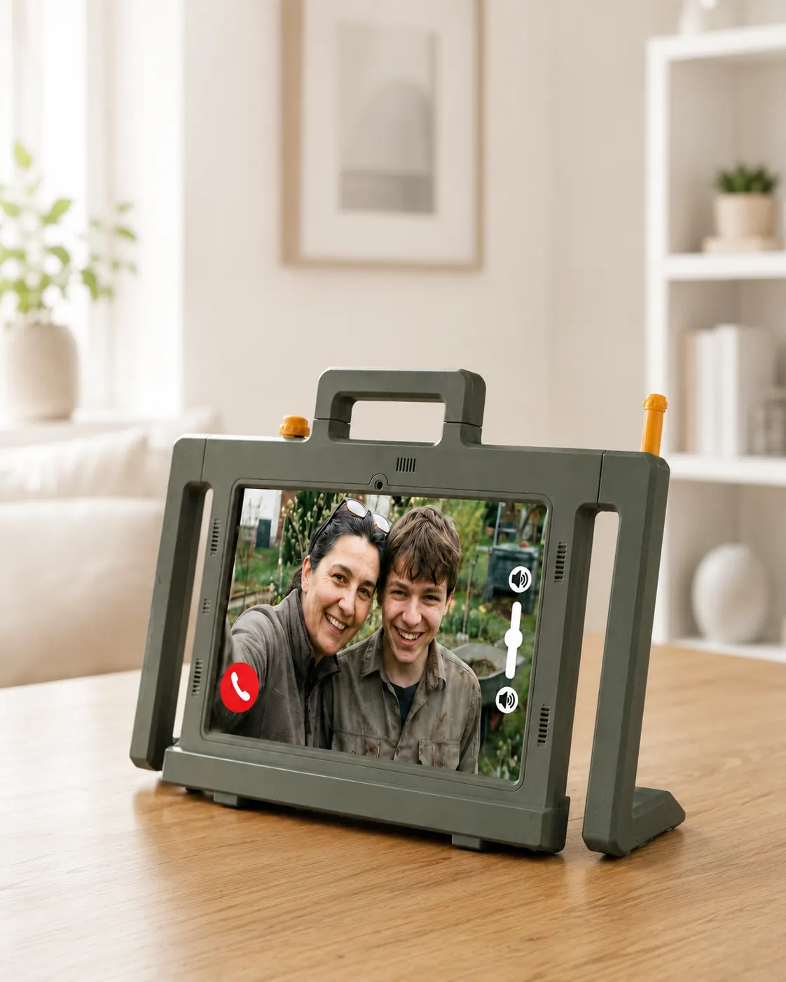 Telemarie Tablet mit Videoanruf und vertrauten Gesichtern