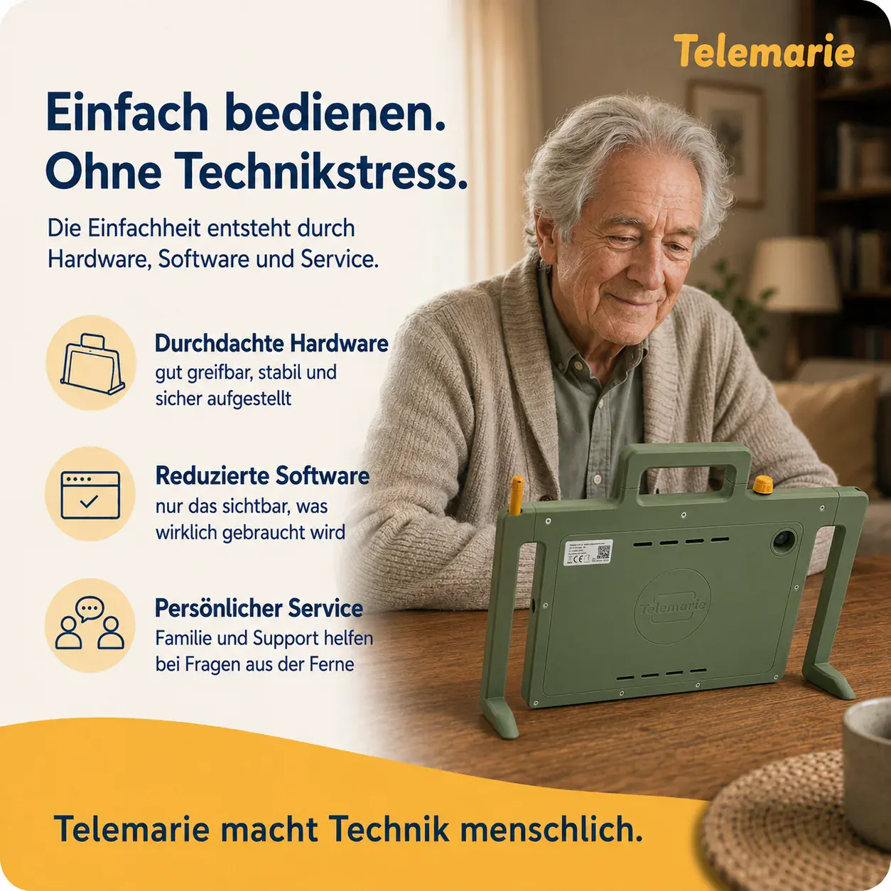 Slidekarte zu einfacher Bedienung ohne Technikstress.